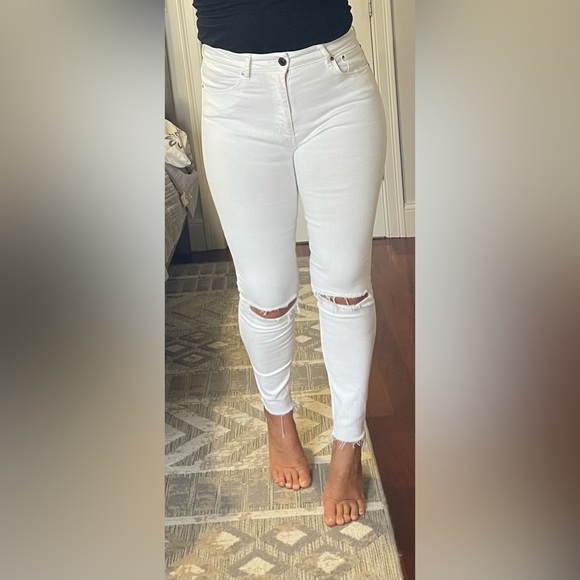 Zara Distressed Skinny Jeans White - Picture 4 of 7